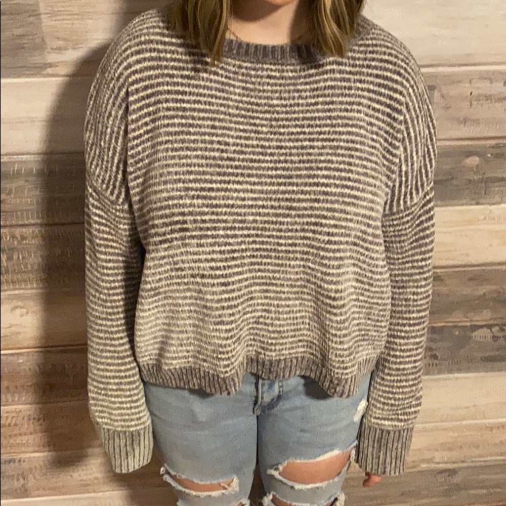 Grey and White Sweater